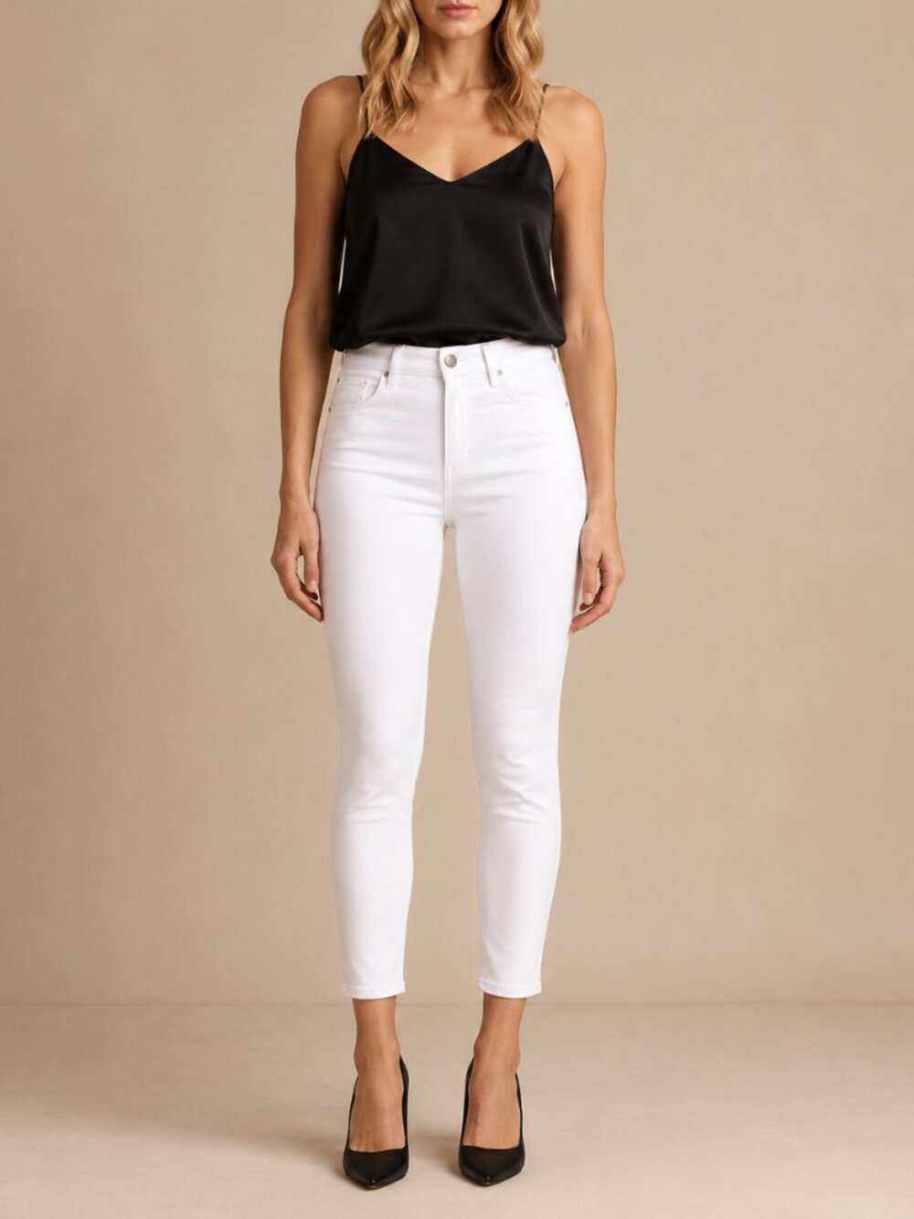 L’AGENCE Margot Blanc White High Rise Cropped Skinny Jeans Size 23
